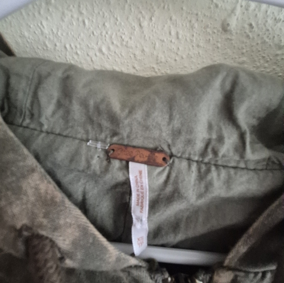 Free People Golden Quills Green Military Parka Size XS - Picture 4 of 9